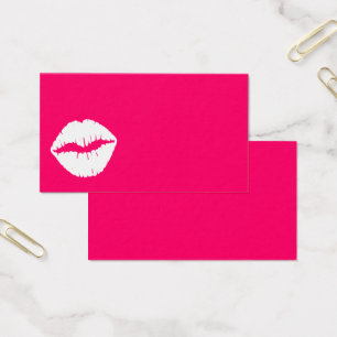 Cartes De Visite Bisou rose et blanc