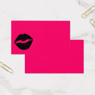 Cartes De Visite Bisou rose et noir