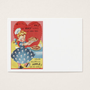 Cartes De Visite Bizarre Drôle Mince Pomme Pie Witress Valentine