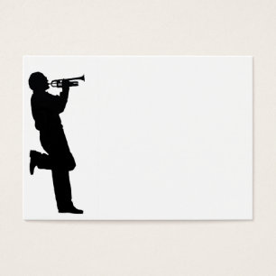 Cartes De Visite Black and White Trumpet Jazz Musician