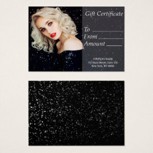 Cartes De Visite Black Beautiful Certificat cadeau femmes