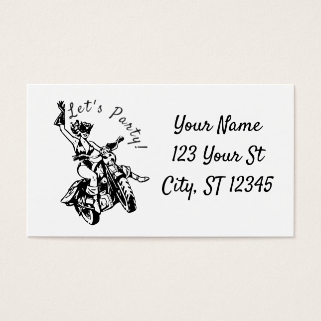 Cartes De Visite Black Cat Biker Babe Thunder_Cove (Devant)
