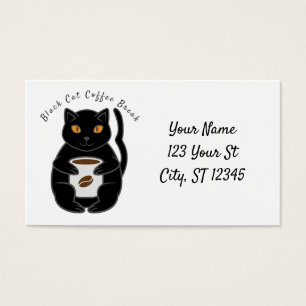 Cartes De Visite Black Cat Coffee Break Thunder_Cove
