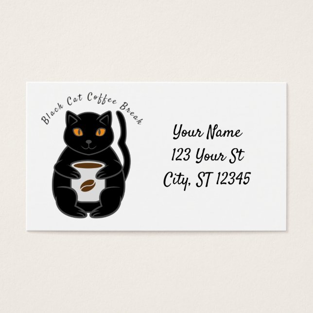 Cartes De Visite Black Cat Coffee Break Thunder_Cove (Devant)