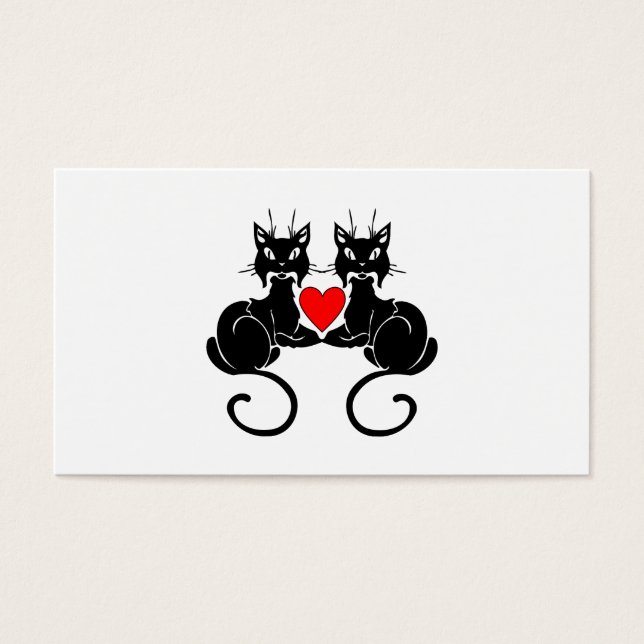 Cartes De Visite Black Cat Love (Devant)