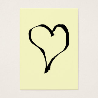 Cartes De Visite Black et Crème Love Coeur Design.