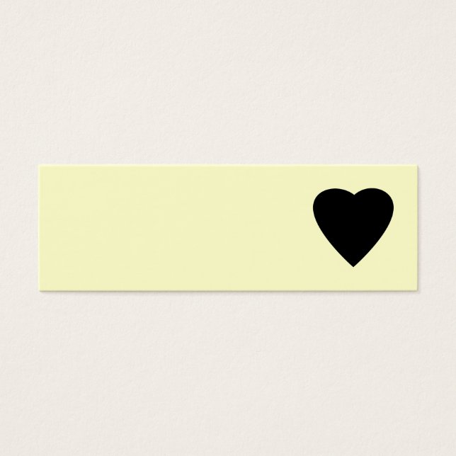 Cartes De Visite Black et Crème Love Coeur Design. (Devant)