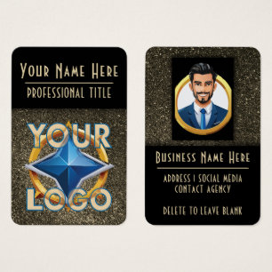 Cartes De Visite Black Gold Luxury Actors Entertainers Professionne