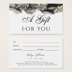 Cartes De Visite black marbling design Gift Card