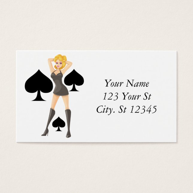 Cartes De Visite Black Spades Blonde Queen Thunder_Cove (Devant)