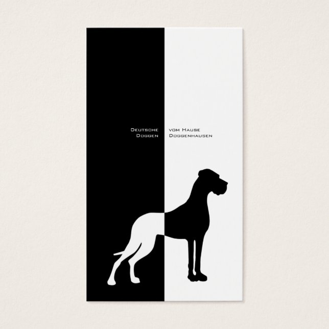Cartes De Visite Black White Great Dane (Devant)