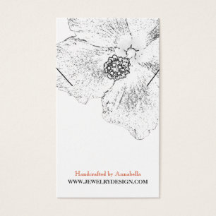 Cartes De Visite ©Black White Hibiscus Floral Collier Display Card