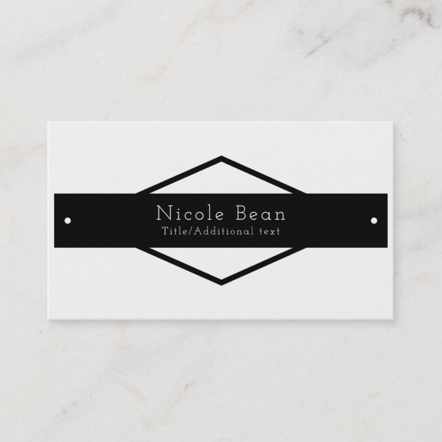 Cartes de visite Black & White Modern Rustic Chic  (Devant)