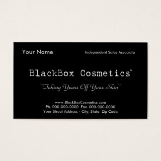 Cartes De Visite BlackBox Cosmetics, Independent Sales Association.