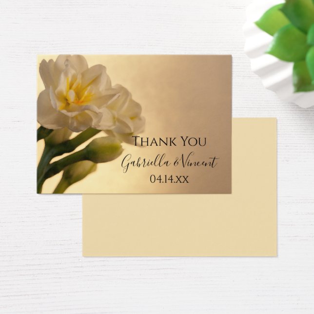 Cartes De Visite Blanc Double Daffodils Printemps Mariage Faveur Ta (Bureau)