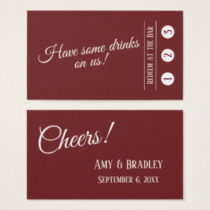 Cartes De Visite Blanc sur Bourgogne Rouge 3-Punch Billets de boiss