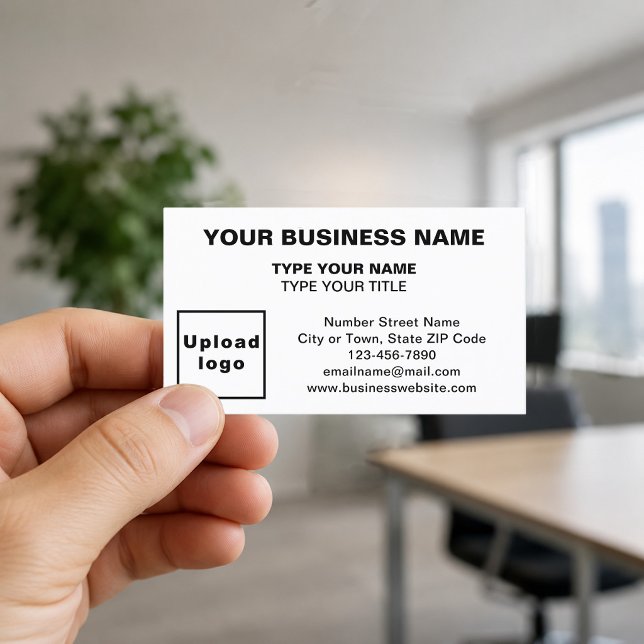 Cartes de visite blanches alignées au centre (Front of the business card)