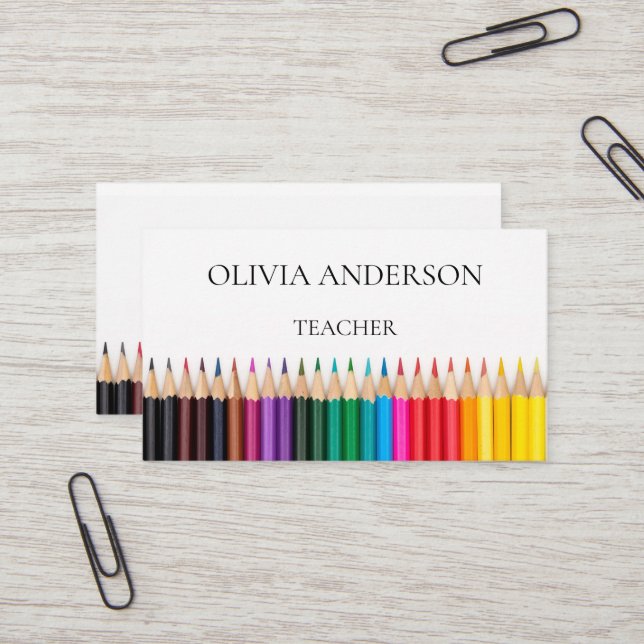 Cartes de visite blanches Enseignant | Tuteur (Devant/Arrière en situation)