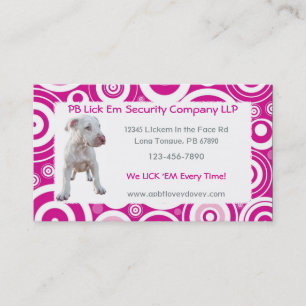 Cartes de visite blancs de chiot de Pitbull