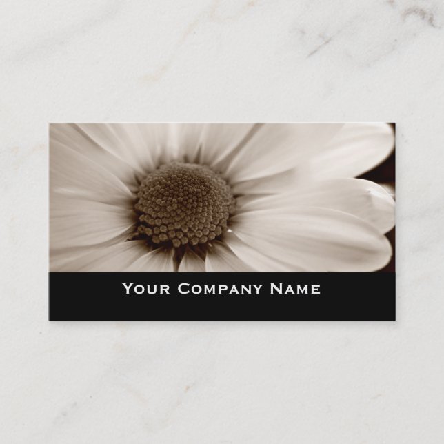 Cartes de visite blancs de fleur de sépia de (Devant)