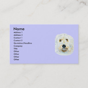 Cartes de visite blancs de Maggie de labradoodle