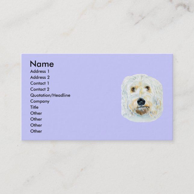 Cartes de visite blancs de Maggie de labradoodle (Devant)