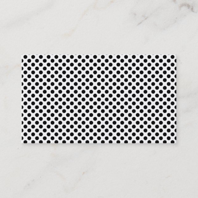 Cartes de visite blancs et noirs en pois. (Devant)