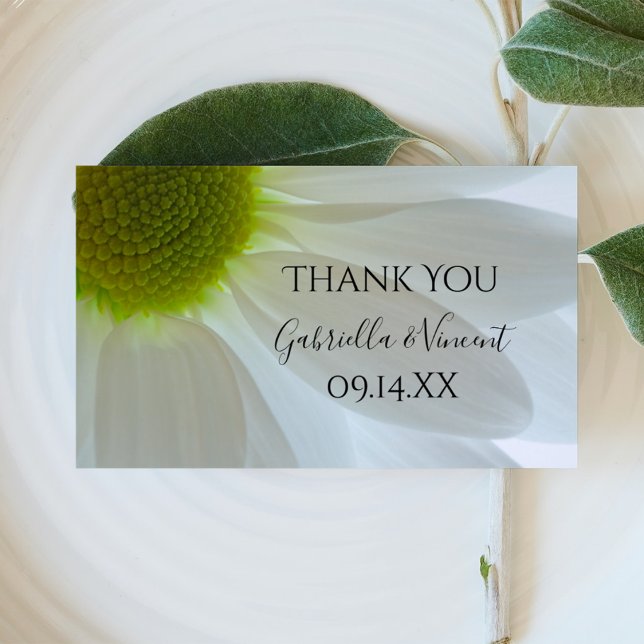 Cartes De Visite Blancs marguerites pétales Mariage Merci Favoriser (Créateur téléchargé)