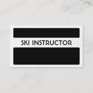 Cartes de visite blancs noirs d'instructeur de ski