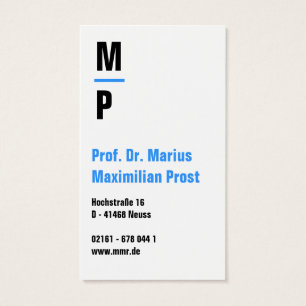 Cartes De Visite Blau Weiß Visitenkarten