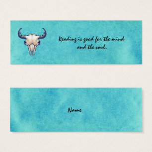 Cartes De Visite Bleu de turquoise de crâne de Buffalo