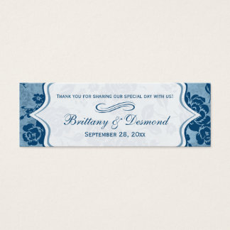 Cartes De Visite Bleu Duché, Blanc Floral Mariage damassé Favoriser