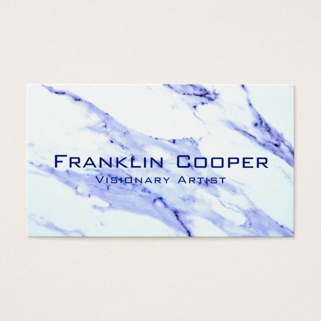Cartes De Visite Bleu et Marbre blanc (Devant)
