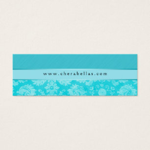 Cartes De Visite Bleu floral de fleur de damassé de spa de signet