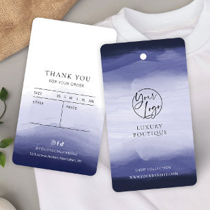Cartes De Visite Bleu marine Aquarelle Vêtements Hang Étiquette de