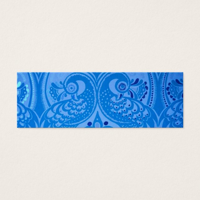Cartes De Visite Bleu Oriental Peacock Birds (Devant)