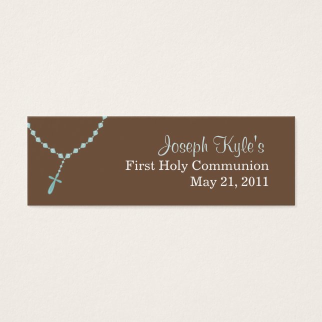 Cartes De Visite Bleu Rosaire Petite balise (Devant)