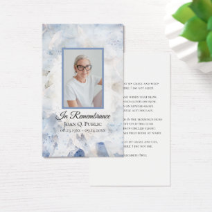 Cartes De Visite Bleu Tint Carnation Florale Funérailles Mémorial P