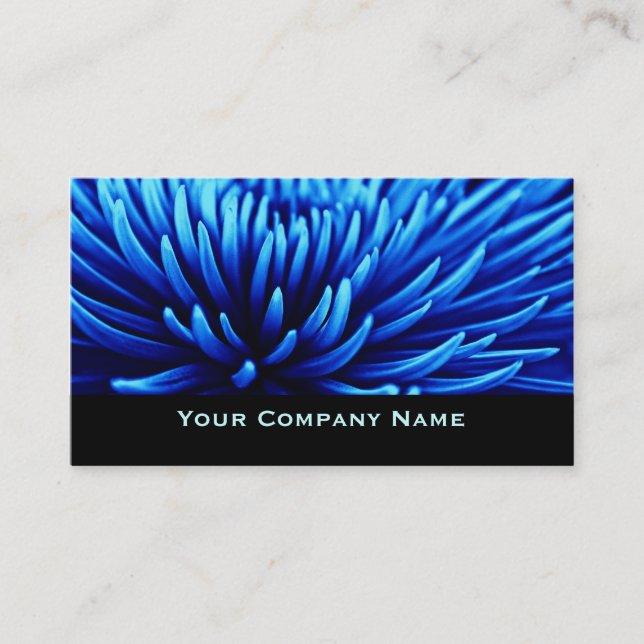 Cartes de visite bleus de coutume de fleur de (Devant)