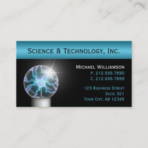 Cartes de visite bleus de la Science de boule de
