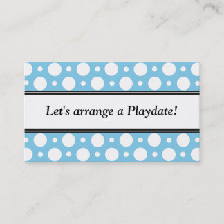 Cartes de visite bleus de pois de Playdate