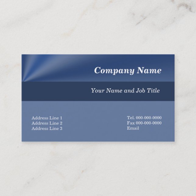 Cartes de visite bleus Elelgance simple (Devant)