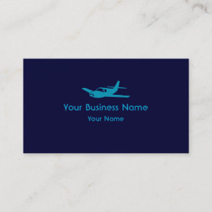 Cartes de visite bleus simples de coutume d'avion