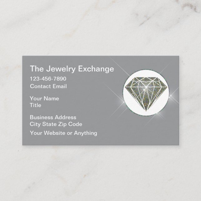 Cartes de visite Bling de magasin de bijoux Classy (Devant)