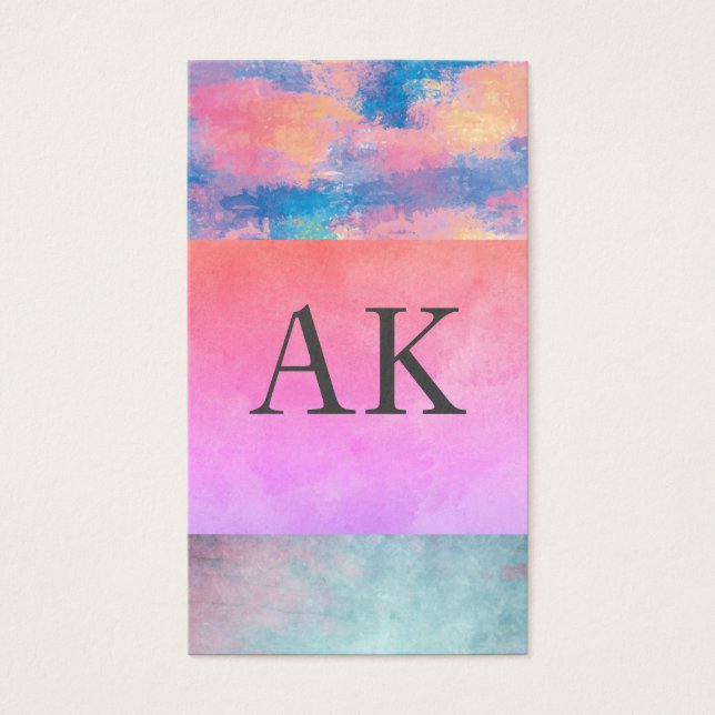 Cartes De Visite Blocs couleur aquarelle (Devant)