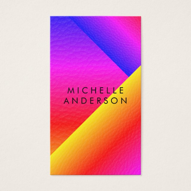 Cartes De Visite Blocs de couleur de texture géométrique vive (Devant)