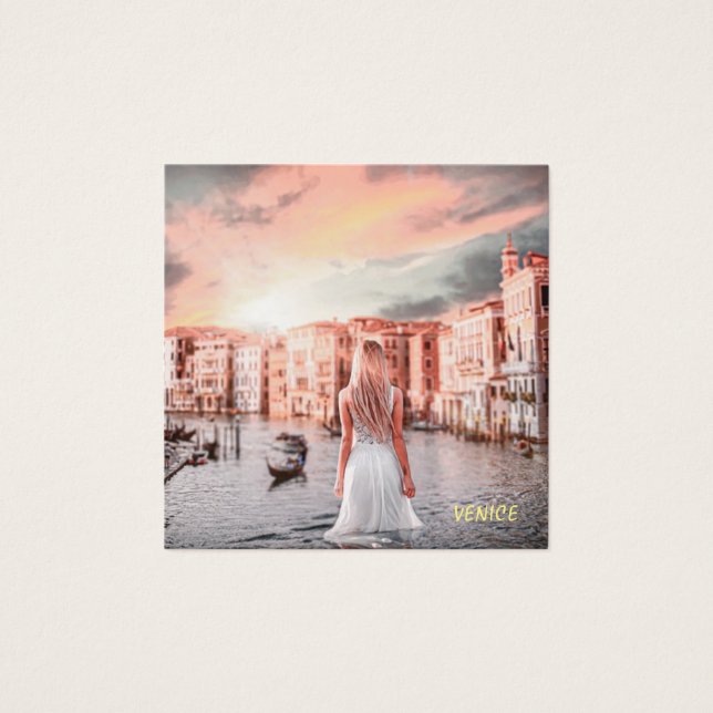 Cartes De Visite Blondie Dans Venise Romantique (Devant)