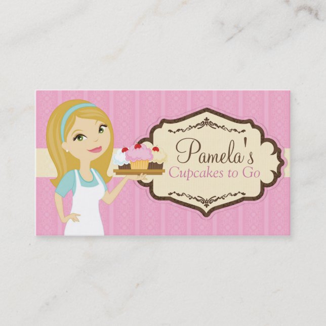 Cartes de visite blonds D12 de petit gâteau de (Devant)