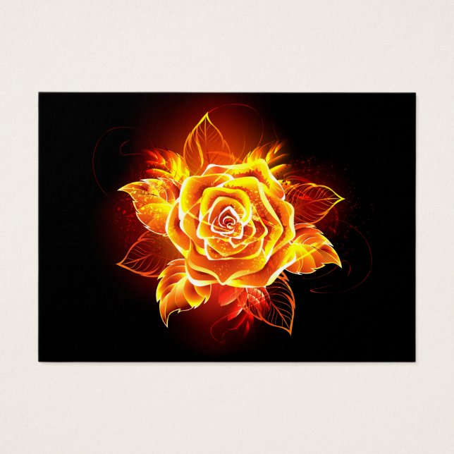 Cartes De Visite Blooming Fire Rose (Devant)