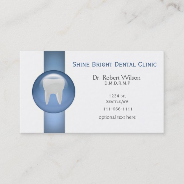 Cartes de visite Blue Dental avec carte de rendez- (Devant)